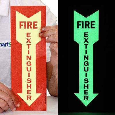 Emergency Safety Extinguisher Photoluminescent Fire Signs High Performance