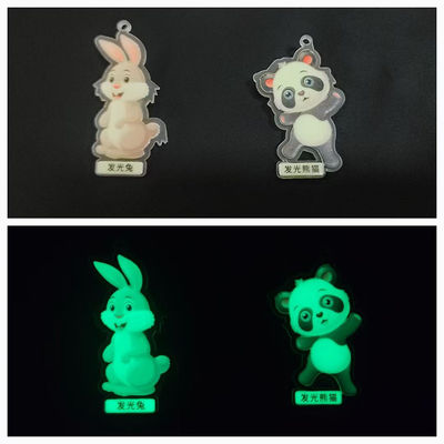 Photoluminescent Plastic Card Glow In The Dark Rabbit Cardboard For Children