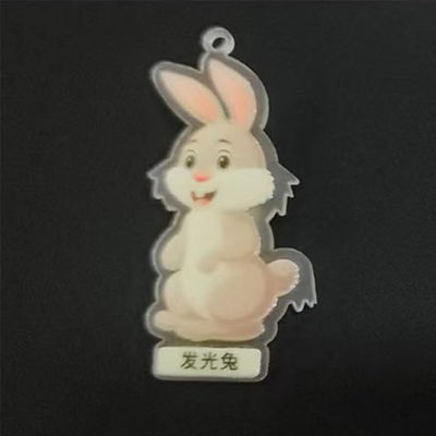 Photoluminescent Plastic Card Glow In The Dark Rabbit Cardboard For Children