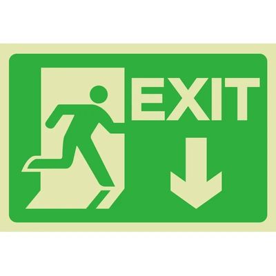 Glow In The Dark Exit Sign Verde Hardware de montagem incluído para instalação simples